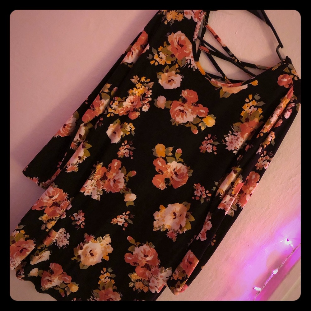 Pretty floral sweater dress